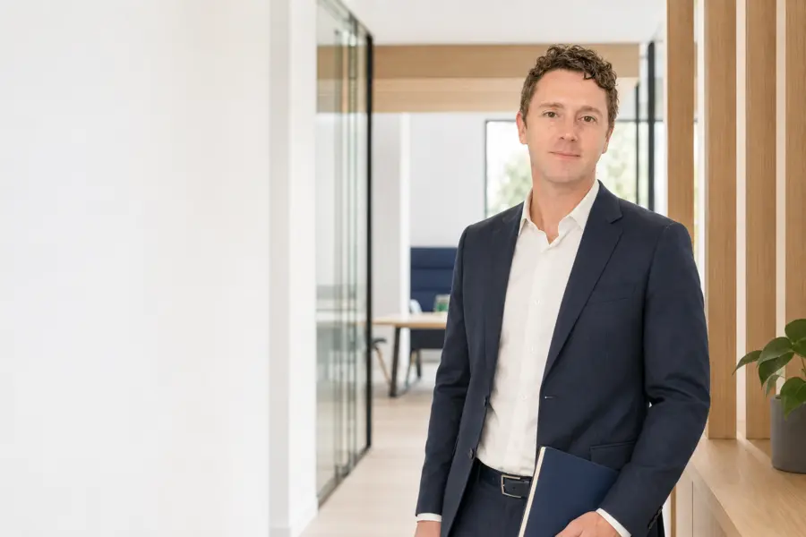 Neil David Parks in a modern professional office